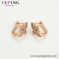 97382 xuping nouvelle arrivée élégance rose couleur or forme de fleur zircon dames boucles d&#39;oreilles